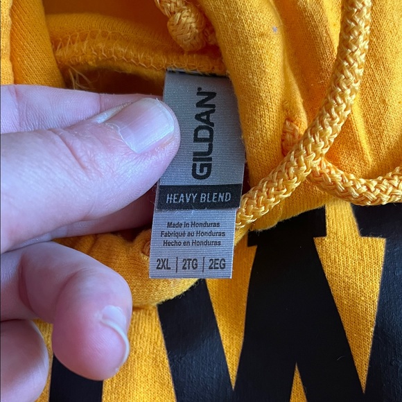 Gildan Bright Yellow Iowa Baseball Hoodie - Picture 3 of 3